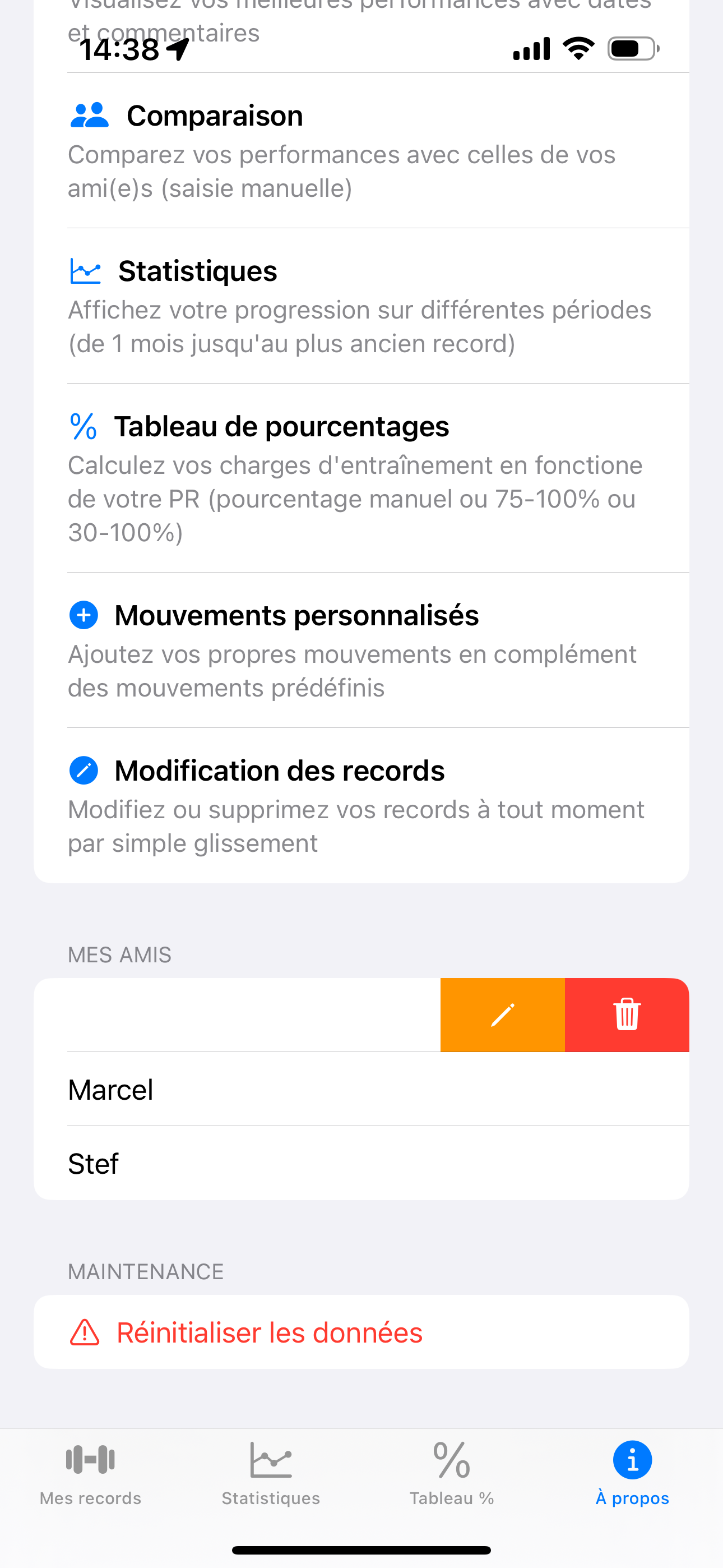 Gestion des ami(e)s